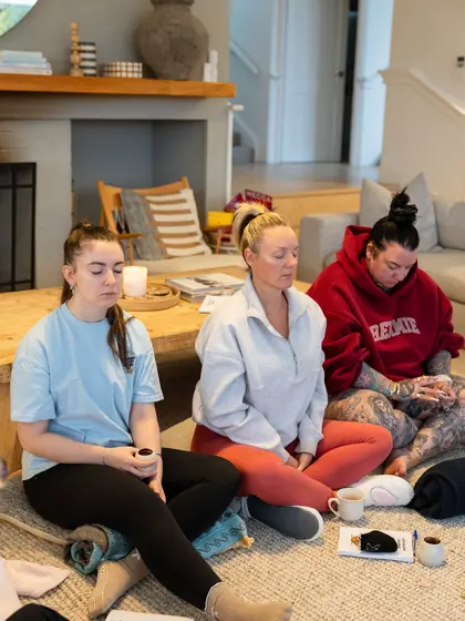 Three guests sitting in the circle